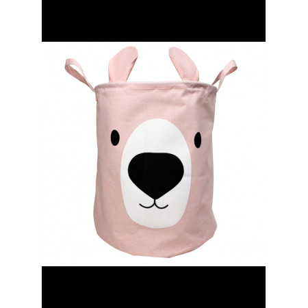 Корзина для игрушек Мишка, розовая