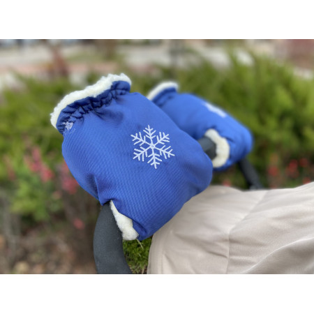 Варежки на коляску и санки, синие