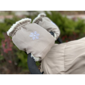 Варежки на коляску и санки, серые