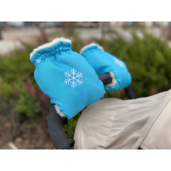 Варежки на коляску/санки бирюзовые