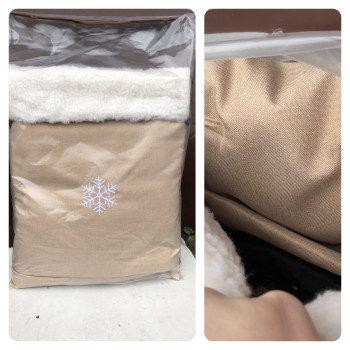 Варежки на детскую коляску или санки, бежевые