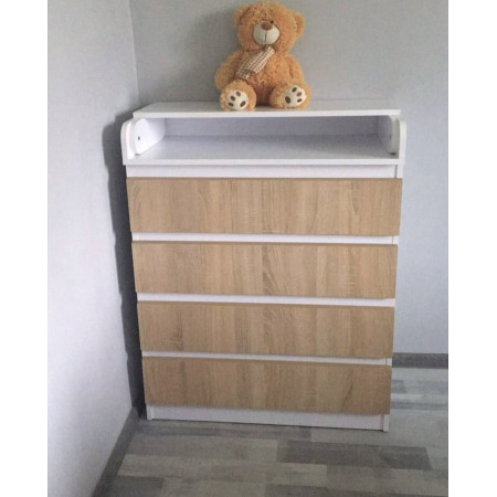Пеленальный комод CLASSIC SOFT, белый + дуб сонома
