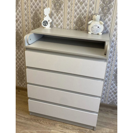 Пеленальный комод CLASSIC SOFT, белый+серый