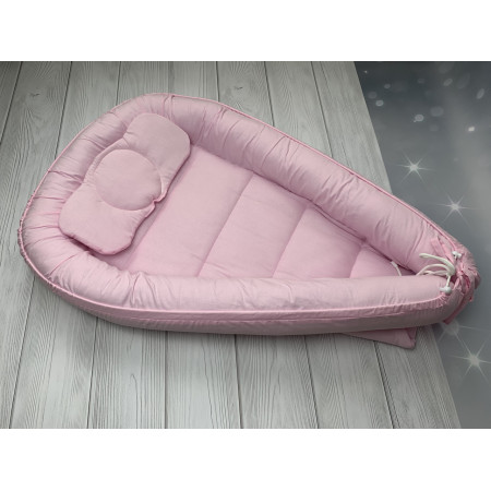Кокон-позиционер для новорожденных Baby Comfort со съемных бортом (нежно-розовый)