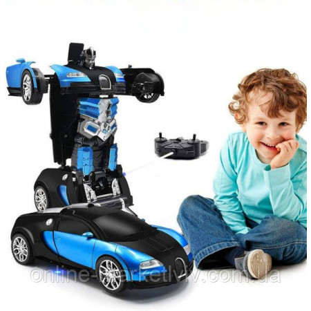 Трансформер машинка Bugatti Robot Car 12, автобот с пультом радиоуправления