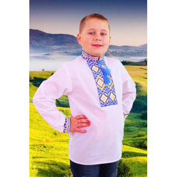 Вишиванка дитяча для хлопчика Тризуб, р. 146-158